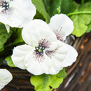 Vaso Fiori Finti di Phalaenopsis H45 cm Pianta Finta Fiori Viola e Bianchi