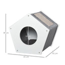 Cuccia per Gatti 41x41x39 cm con Tiragraffi Bianca