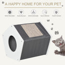 Cuccia per Gatti 41x41x39 cm con Tiragraffi Bianca