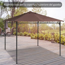 Tetto di Ricambio Gazebo 3x3m in Poliestere Marrone