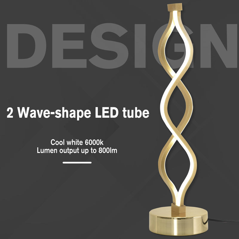 Lampada da Comodino Abat Jour a LED 12W Ø12,5x45 cm Oro