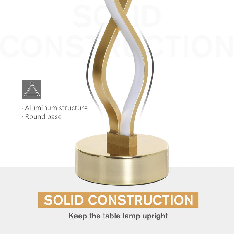 Lampada da Comodino Abat Jour a LED 12W Ø12,5x45 cm Oro