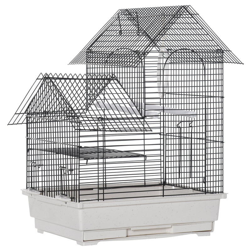 Gabbia per Uccelli 39x34x47 cm in Metallo Bianca