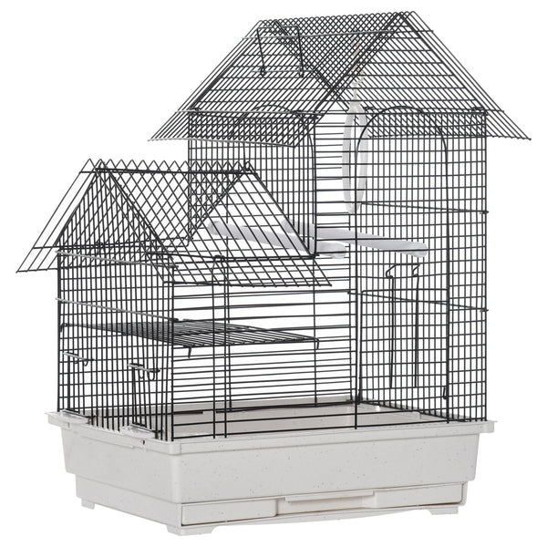 Vogelkäfig 39x34x47 cm aus weißem Metall sconto