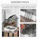 Gabbia per Uccelli 39x34x47 cm in Metallo Bianca