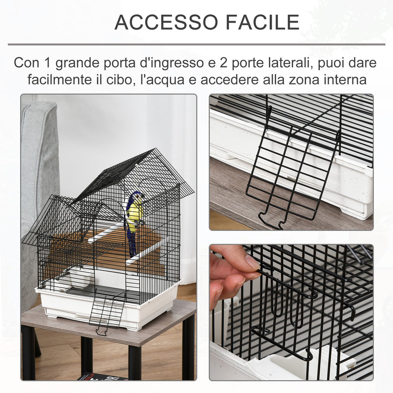 Gabbia per Uccelli 39x34x47 cm in Metallo Bianca