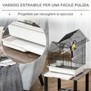 Gabbia per Uccelli 39x34x47 cm in Metallo Bianca