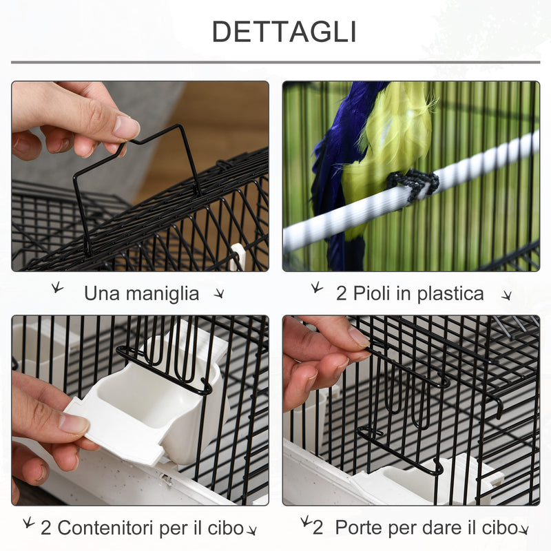 Gabbia per Uccelli 39x34x47 cm in Metallo Bianca