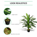 Pianta Artificiale Dracena H110 cm con Vaso Verde