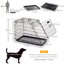 Trasportino per Cani 76x48x55 cm in Metallo Nero