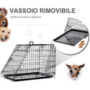 Trasportino per Cani 76x48x55 cm in Metallo Nero