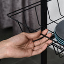 Mobiletto da Cucina 3 Cestelli 1 Cassetto 60x40x86,3 cm in Metallo Marrone e Nero