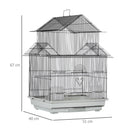 Gabbia per Uccelli 51x40x67 cm in Metallo Bianca