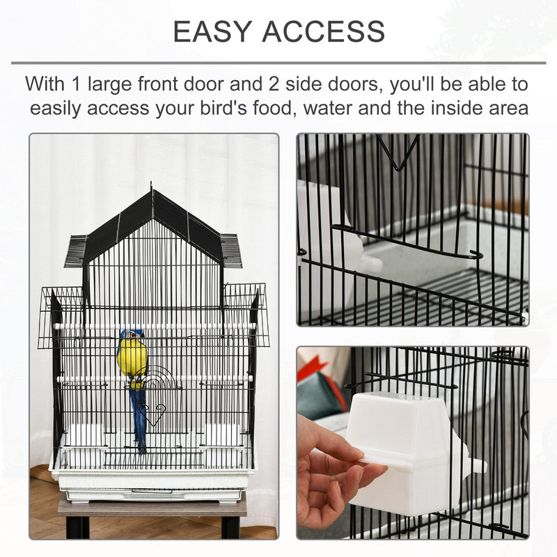 Gabbia per Uccelli 51x40x67 cm in Metallo Bianca