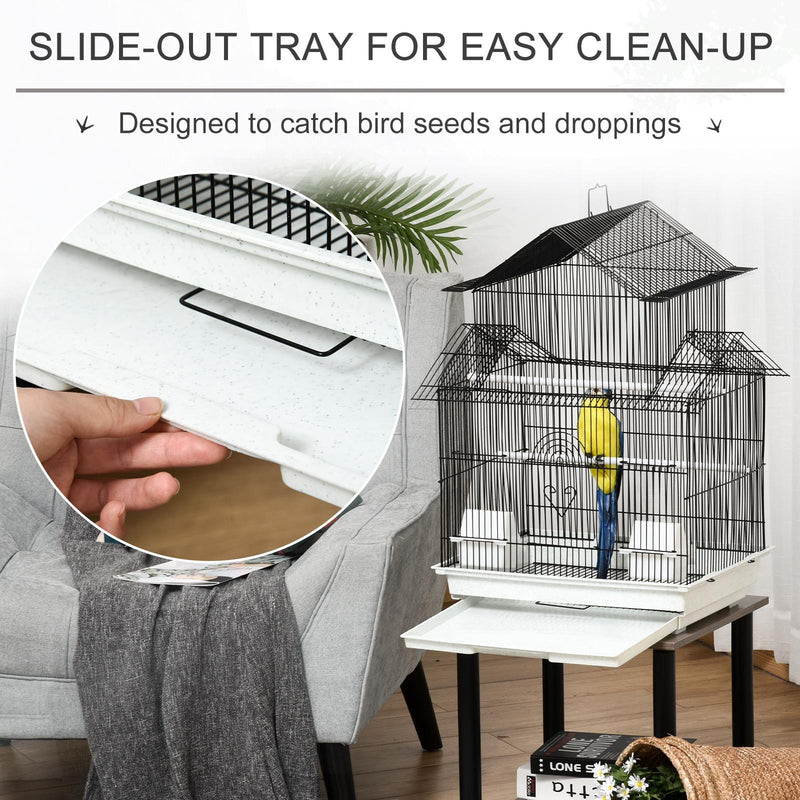 Gabbia per Uccelli 51x40x67 cm in Metallo Bianca