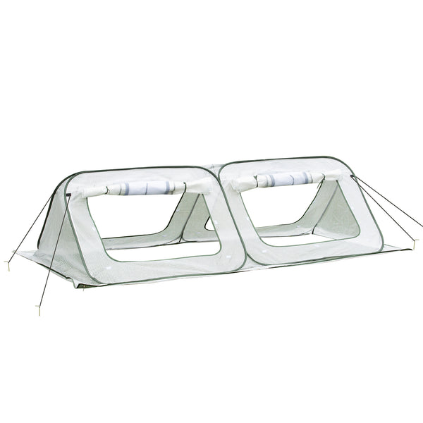 Faltbares Gartengewächshaus 240 x 120 x 75 cm aus weißem Polyethylen sconto