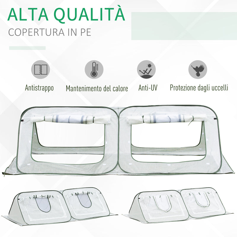 Serra da Giardino Pieghevole 240x120x75 cm in Polietilene Bianca