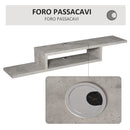 Mobile Sotto TV Sospeso 152,4x29,8x21 cm in Legno Grigio Cemento