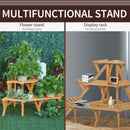 Scaletta Portavasi 3 Ripiani 96x64x61 cm in Legno Naturale