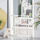 Cancelletto di Sicurezza per Animali Domestici 76,9-81,9 cm in Ferro Bianco