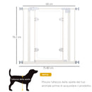 Cancelletto di Sicurezza per Animali Domestici 76,9-81,9 cm in Ferro Bianco