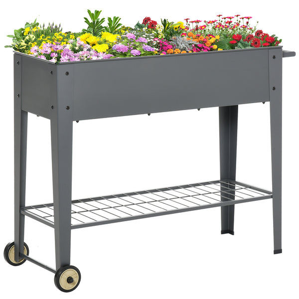 prezzo Pflanzenhalter Gartenpflanzer 104 x 39 x 80 cm aus grauem Metall