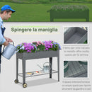 Portapiante Fioriera da Giardino 104x39x80 cm in Metallo Grigio