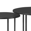 Set 2 Tavolini Bassi Sovrapponibili in Ferro Nero