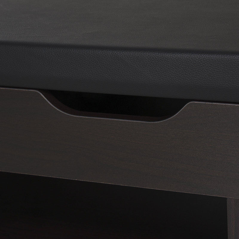 Mobile Scarpiera con Panca Contenitore 80x30x45 cm in Legno Truciolare Noce Scuro