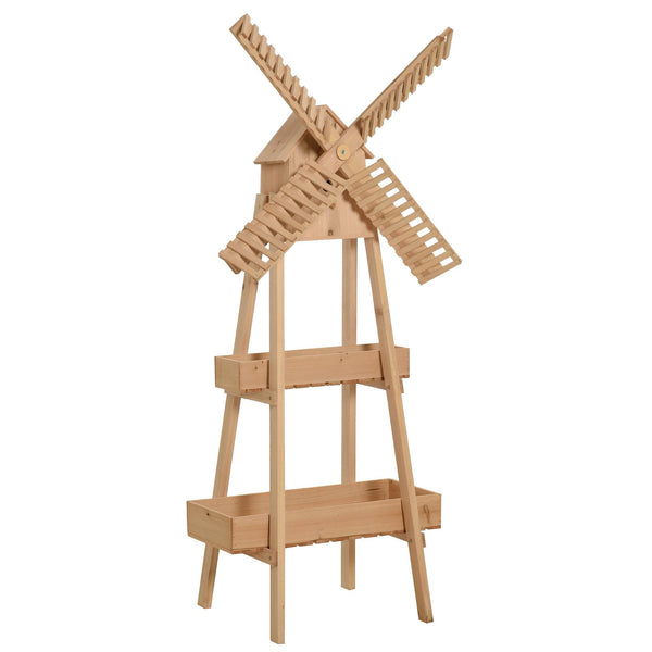 Gartenpflanzer mit Mühle 80x44x154 cm in Naturholz sconto