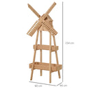 Fioriera da Giardino con Mulino 80x44x154 cm in Legno Naturale