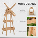 Fioriera da Giardino con Mulino 80x44x154 cm in Legno Naturale