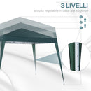 Gazebo da Giardino Pieghevole 297x297x250 cm in Acciaio e Tessuto Oxford Verde