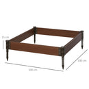 Letto per Orto Fioriera 100x100x15 cm in Plastica Marrone