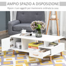 Tavolino Basso con Anta e Cassetto 100x50x40 cm in Legno Truciolare Bianco