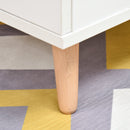 Tavolino Basso con Anta e Cassetto 100x50x40 cm in Legno Truciolare Bianco