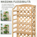 Portapiante Fioriera da Giardino 4 Ripiani 67x33x123 cm in Legno Naturale