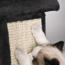 Albero Tiragraffi per Gatti 56x56x240 cm in Peluche e Corda di Juta Grigio Scuro e Beige