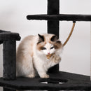 Albero Tiragraffi per Gatti 56x56x240 cm in Peluche e Corda di Juta Grigio Scuro e Beige