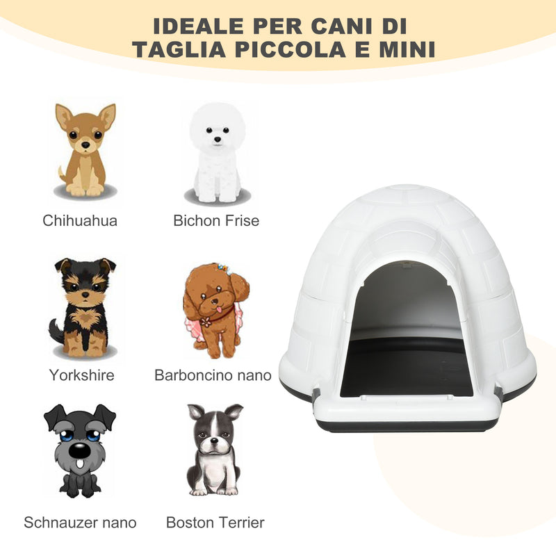 Cuccia per Cani Taglia Piccola 68,2x80x53 cm in Polipropilene Bianco