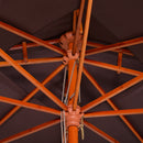 Ombrellone da Giardino 3x3 m Palo Ø48 mm 8 Stecche in Legno Marrone