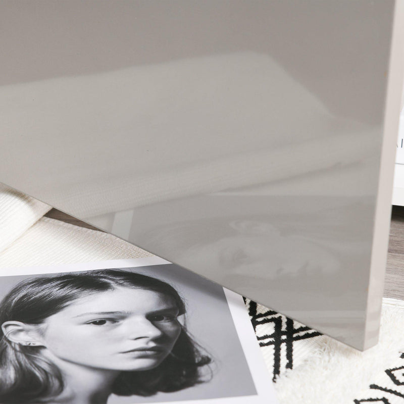 Mobile TV 100x40x45 cm in Legno Truciolare e Vetro Bianco e Grigio