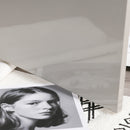 Mobile TV 100x40x45 cm in Legno Truciolare e Vetro Bianco e Grigio