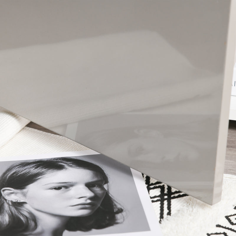 Mobile TV 100x40x45 cm in Legno Truciolare e Vetro Bianco e Grigio