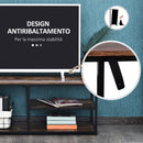 Mobile TV 120x40x45 cm in Metallo e Truciolare Nero e Marrone