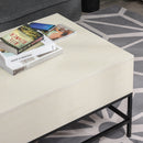 Tavolino Basso con Piano Sollevabile 90x60,5x45,5 in Metallo e MDF Legno Chiaro