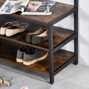 Appendiabiti Panchina per Ingresso con Scarpiera 100x40x184 cm in Metallo Nero e Marrone