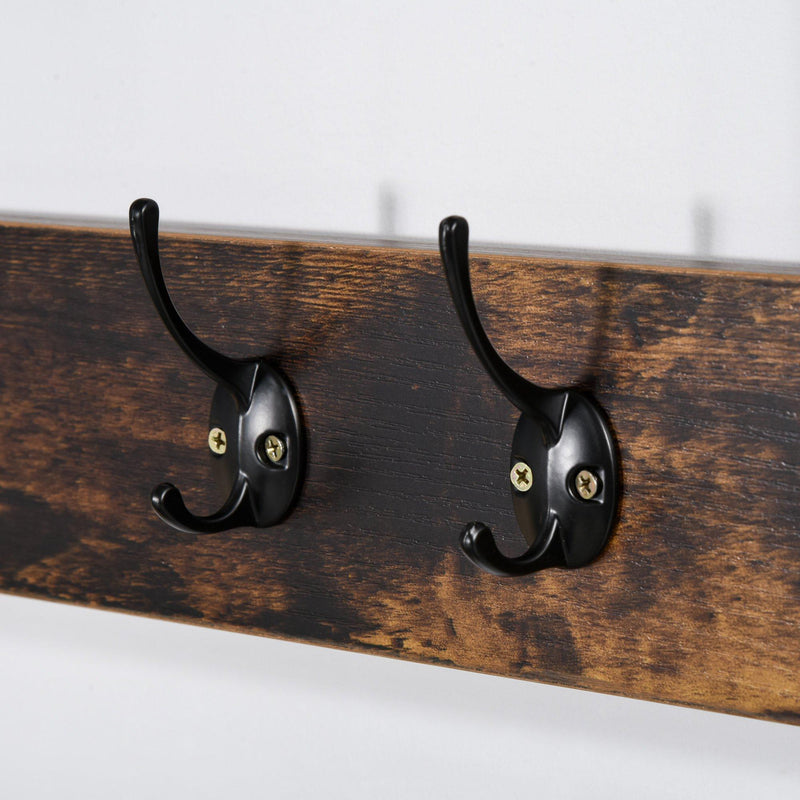 Appendiabiti Panchina per Ingresso con Scarpiera 100x40x184 cm in Metallo Nero e Marrone