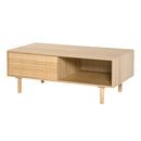 Tavolino Basso con Anta e Cassetto 110x50x41,5 cm in Legno Truciolare Naturale