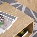 Tavolino Basso con Anta e Cassetto 110x50x41,5 cm in Legno Truciolare Naturale